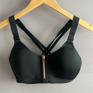 Black Racer Back Sports Bra Size Large EUC